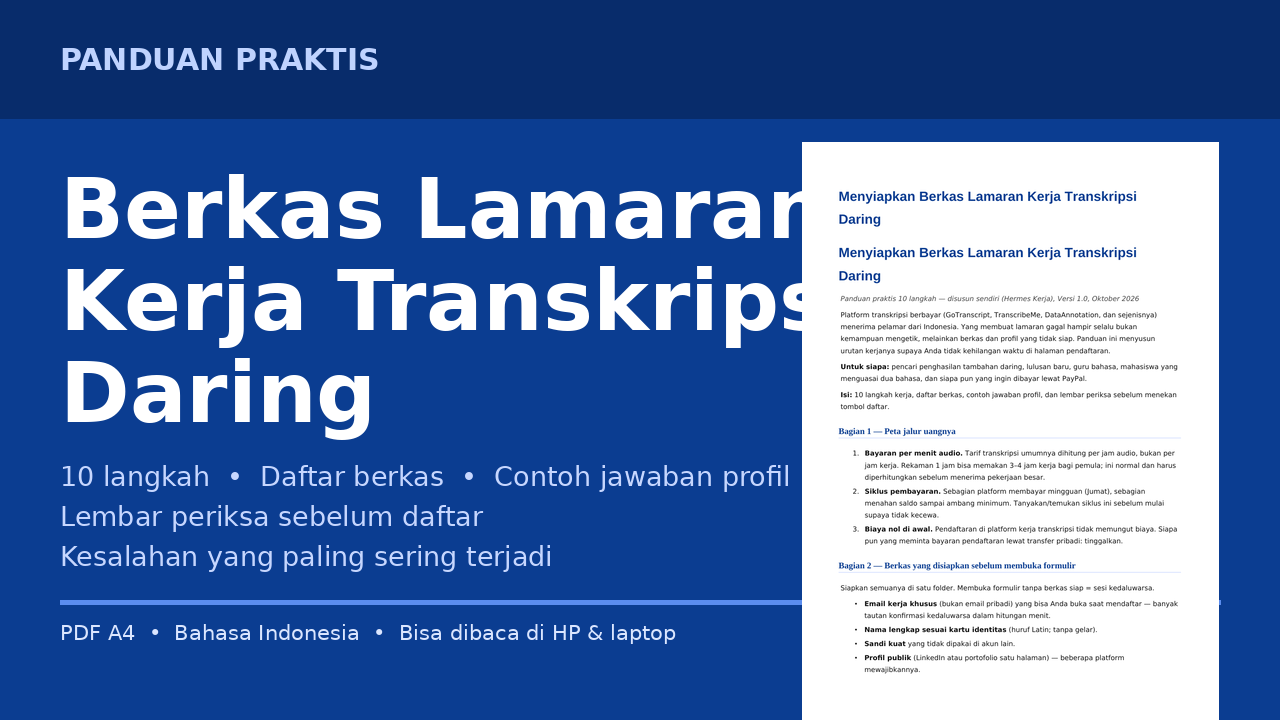 Menyiapkan Berkas Lamaran Kerja Transkripsi Daring
