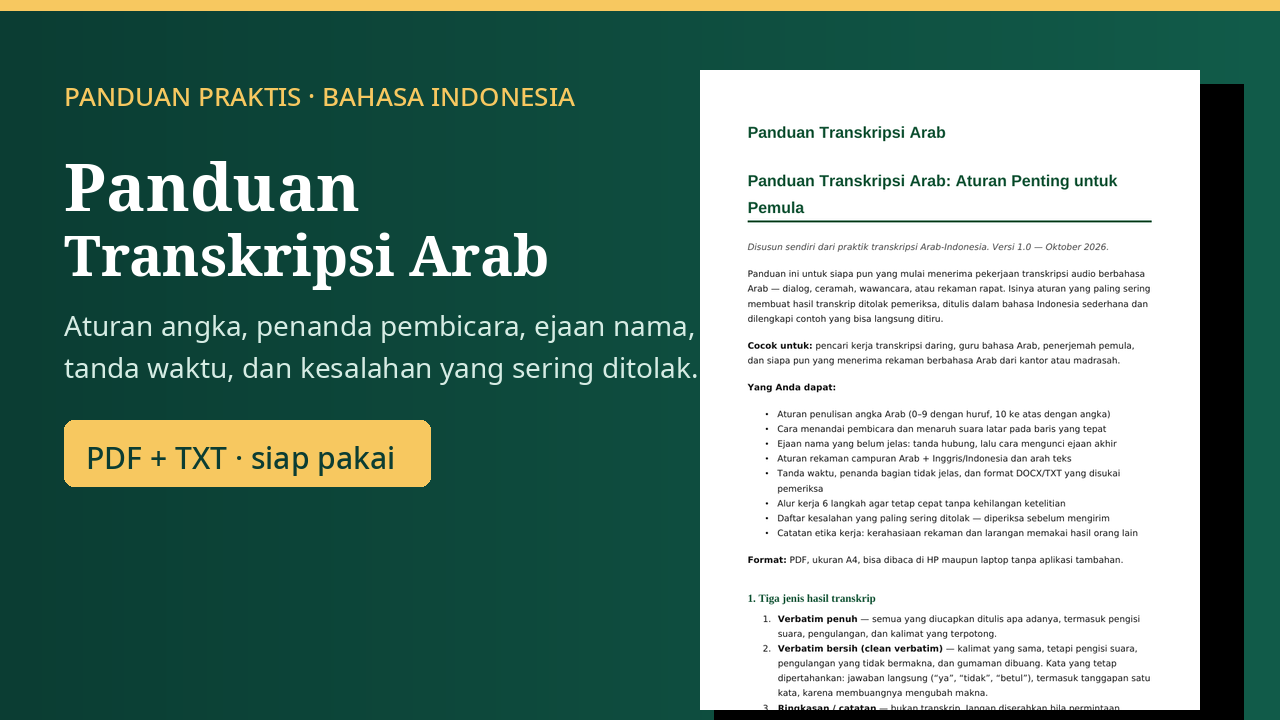 Panduan Transkripsi Arab — Aturan Praktis untuk Pemula
